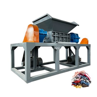 Double Shaft Heavy Duty Large Capacity Textile Shredder Machine For Jeans And Old Clothes