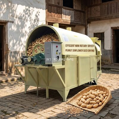Walnut Peanut Sunflower Seed Mini Rotary Drum Dryer Home Use Customized Color