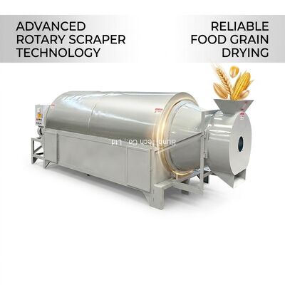 Oat Rotary Drum Scraper Dryer For Food Industry Grains And Corn