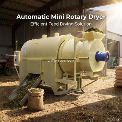Small Automatic Feeding Mini Rotary Drum Dryer ZQ250 Reducer 1000*2900 Inner Cylinder Dimensions