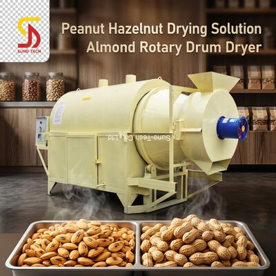 Peanut Hazelnut Nut Almond Small Rotary Drum Dryer Sawdust Sand Stainless Steel Drum Dryer