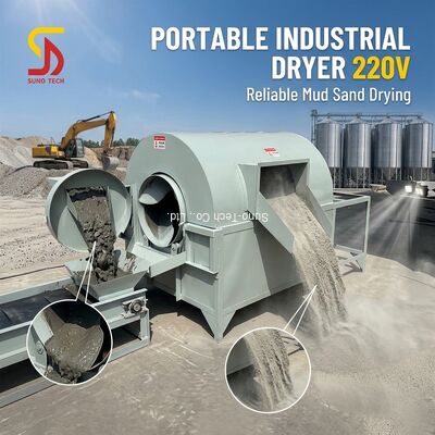 Low Cost Industrial Sand And Mud Rotary Mini Rotary Dryer Portable 220V/50HZ