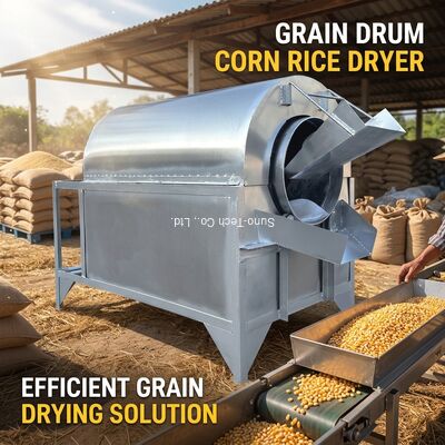 Grain Drum Corn Rice Small Rotary Dryer ZQ200 Reducer Biomass Grain Dryer