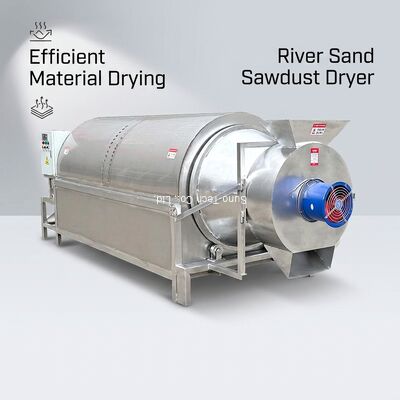 River Sand Sawdust Drum Small Rotary Dryer  Automatic Feeding ZQ400 8mm Cylinder Thickness