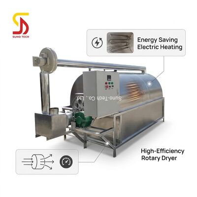 Energy Saving Electric Heating High-Efficiency Rotary Dryer Drum Dryer for Rice Peanuts and Coffee Beans