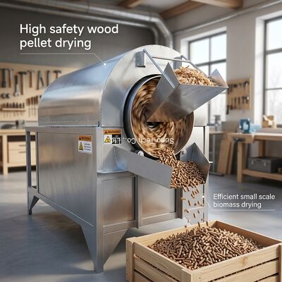 High Safety Small Rotary Food Drum Dryer For Wood Pellets  Mini Rotary Dryer