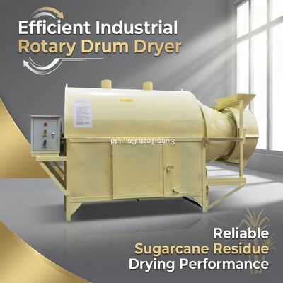 Small   Industrial Rotary Drum Dryer Cassava Pulp Residue Sugarcane Residue / Fruit Residue Beer Residue Starch Rotary Dryer