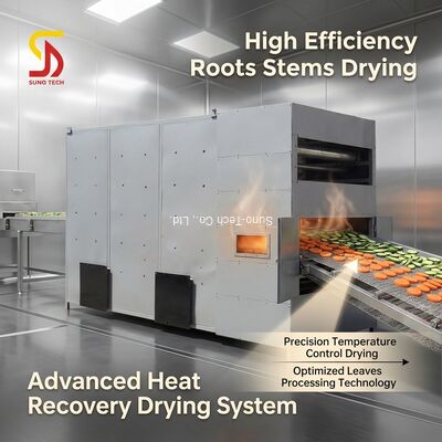Continuous Drying Energy Saving High Efficiency Mesh Belt Dryer for Roots Stems and Leaves