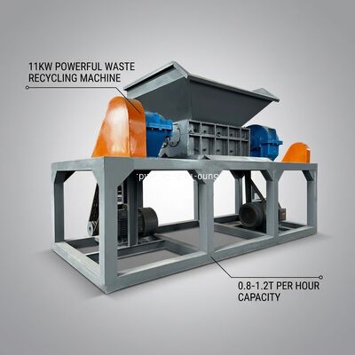11kw Rubber Waste Tyre Shredder Machine Price 0.8-1.2t/h Capacity