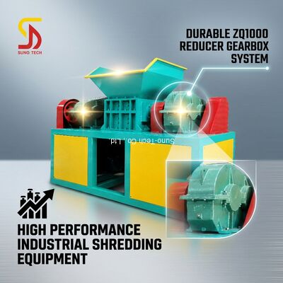 75kW Twin Shaft Shredder Machine 220V/380V 10-15 T/H  With ZQ1000 Reducer
