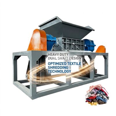Double Shaft Heavy Duty Large Capacity Textile Shredder Machine For Jeans And Old Clothes